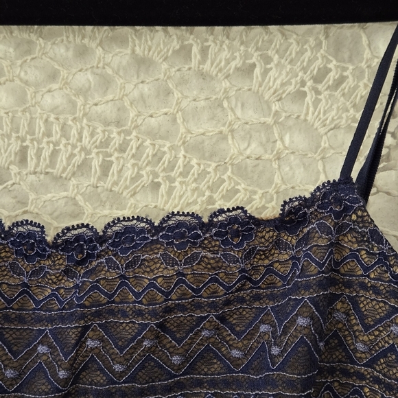 Cosabella Made in Italy Navy Blue Lace Camisole Top Size L Y2K Femimime Romantic - Picture 5 of 8